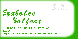 szabolcs wolfart business card